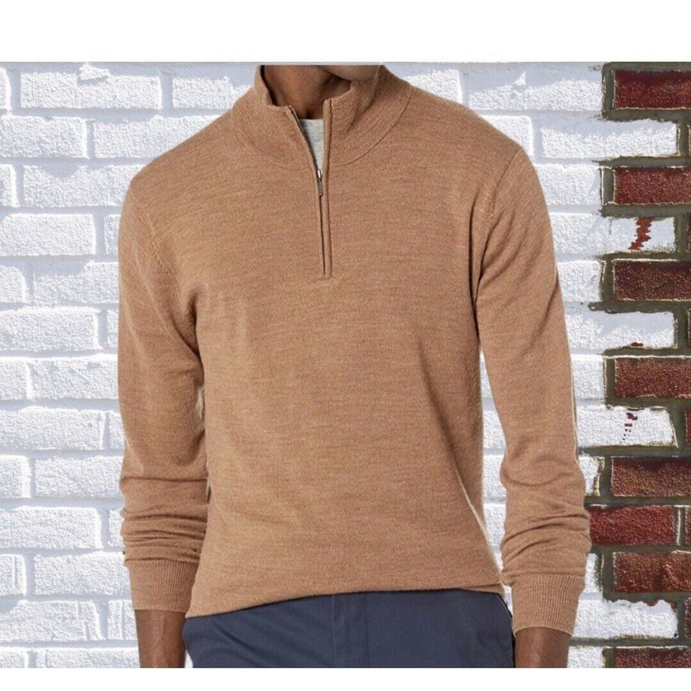 NWT Men's Merino Wool Quarter-Zip Sweater …